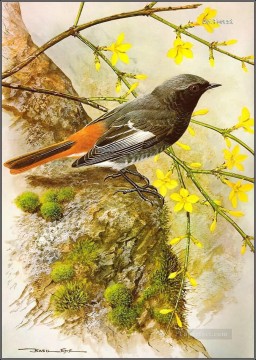 花 鳥 Painting - 鳥と花の木